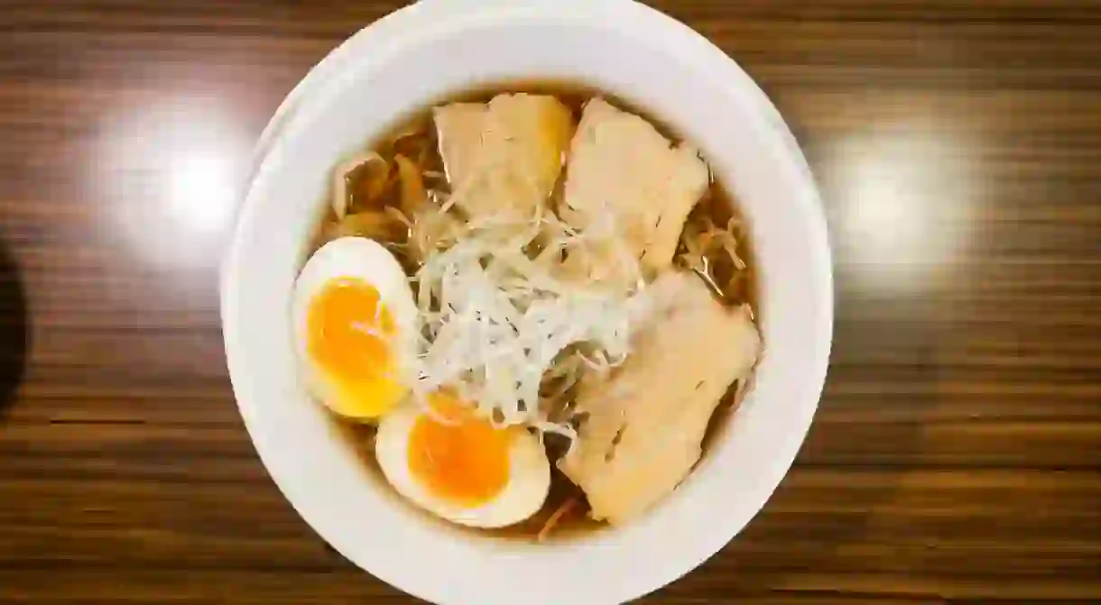 A bowl of ramen at Ivan Ramen in NYC