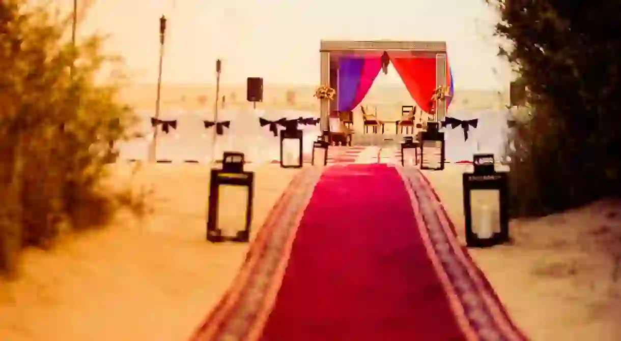 A wedding venue in the desert