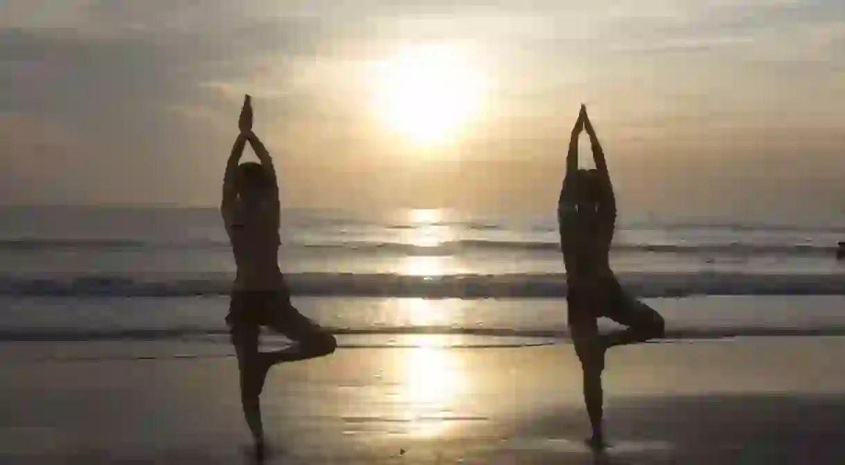 Beach yoga