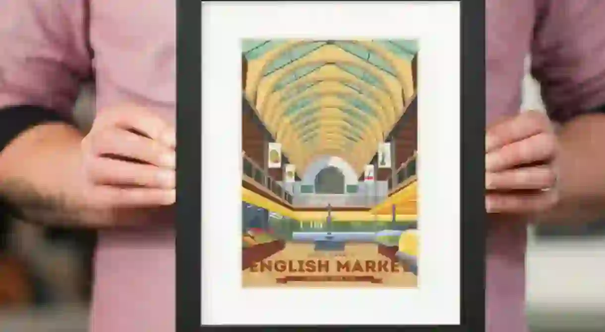 Vintage-style print of the English Market by The Canvasworks