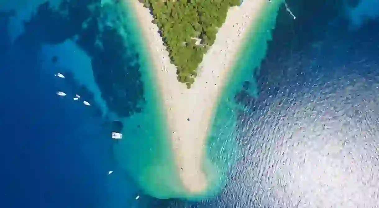 Zlatni Rat beach in Bol, Island Brac, Croatia