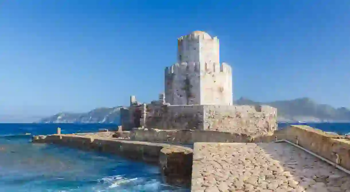 The Bourtzi tower in Methoni Venetian Fortress