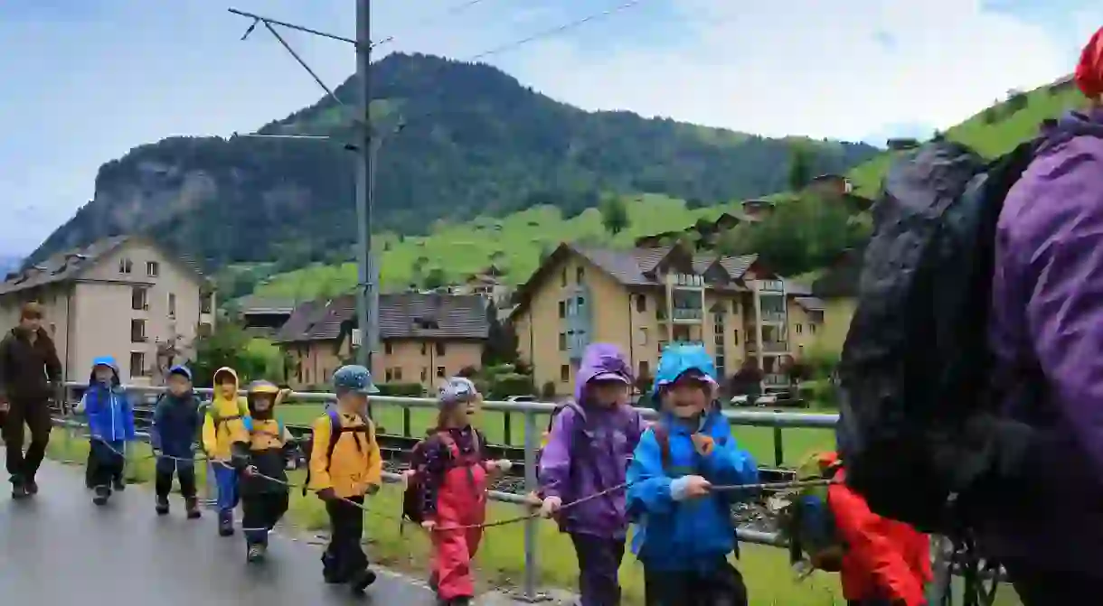 Children going for an outdoor learning session