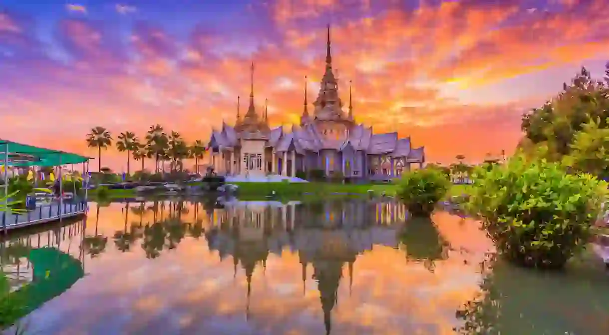 Sunset at Wat Non Kum temple, Thailand