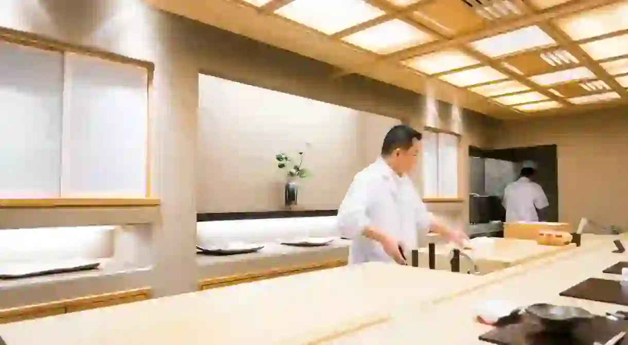 Inside Ginza Kojyu kaiseki restaurant, Tokyo