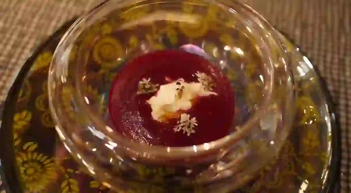 Beet soup from Joël Robuchon, Tokyo