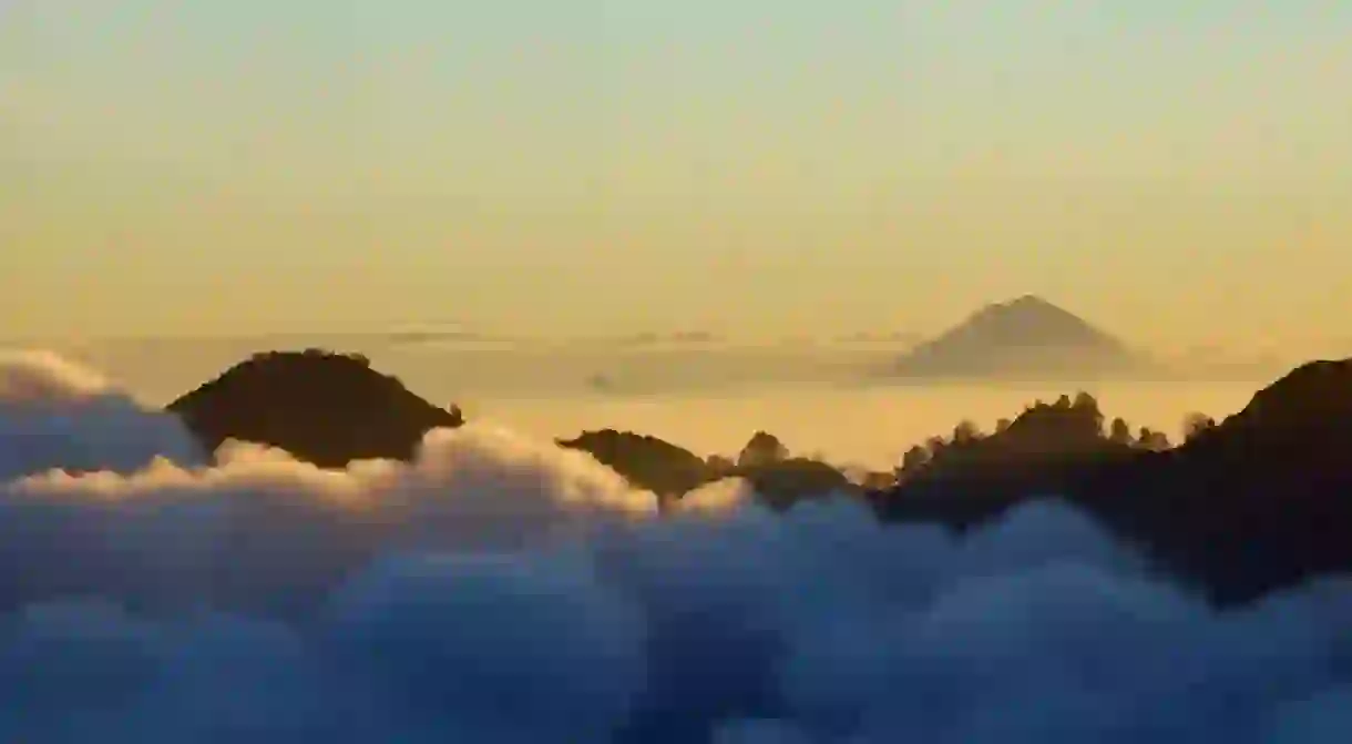 Mount Agung in Bali seen from Mount Rinjani in Lombok