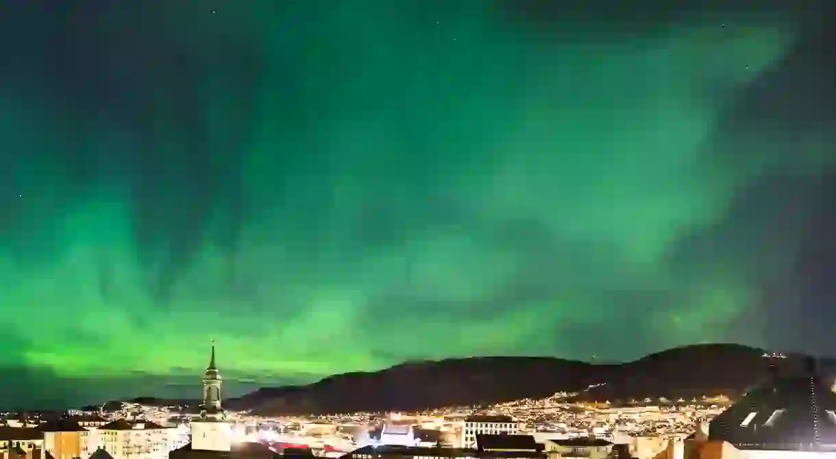 Northern lights over Bergen