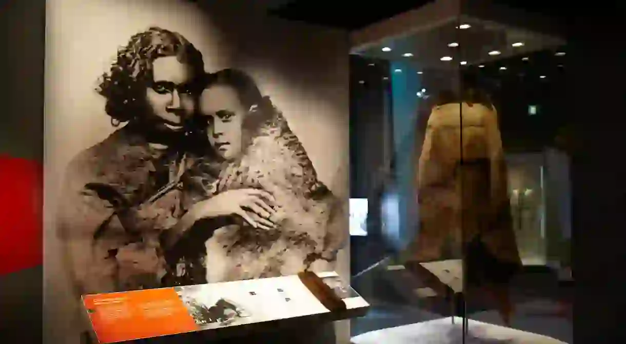 Possum skin cloak displays in ‘Our Story’ section of First Peoples exhibition at Bunjilaka, Melbourne Museum Dianna Snape Photography