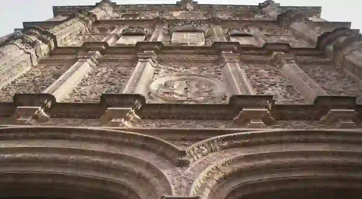 Intricate stone carvings on the facade of Salamanca University