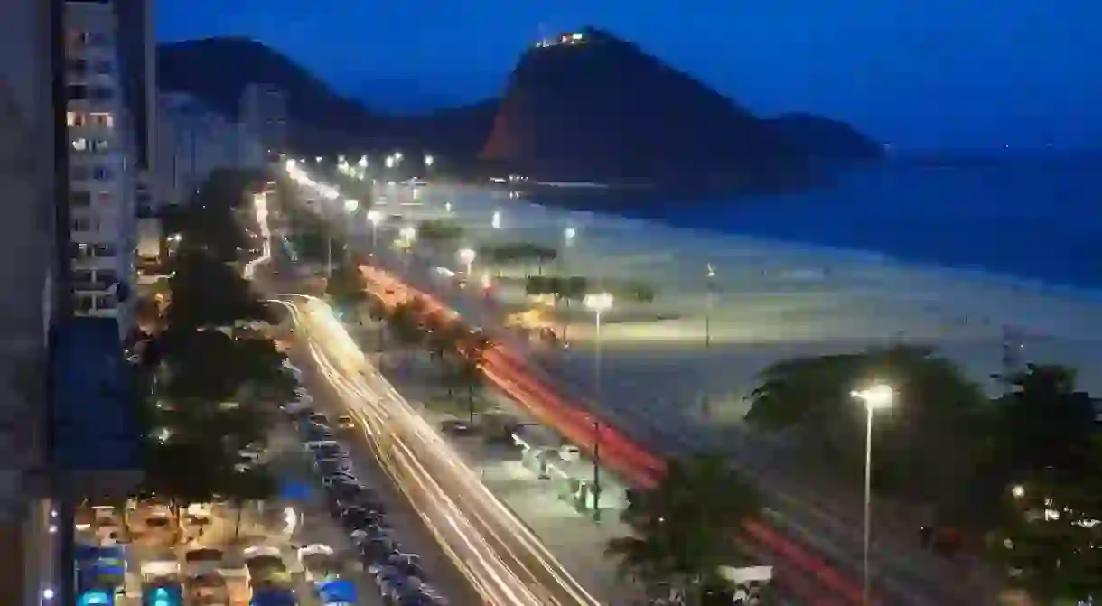 Copacabana Beach at night