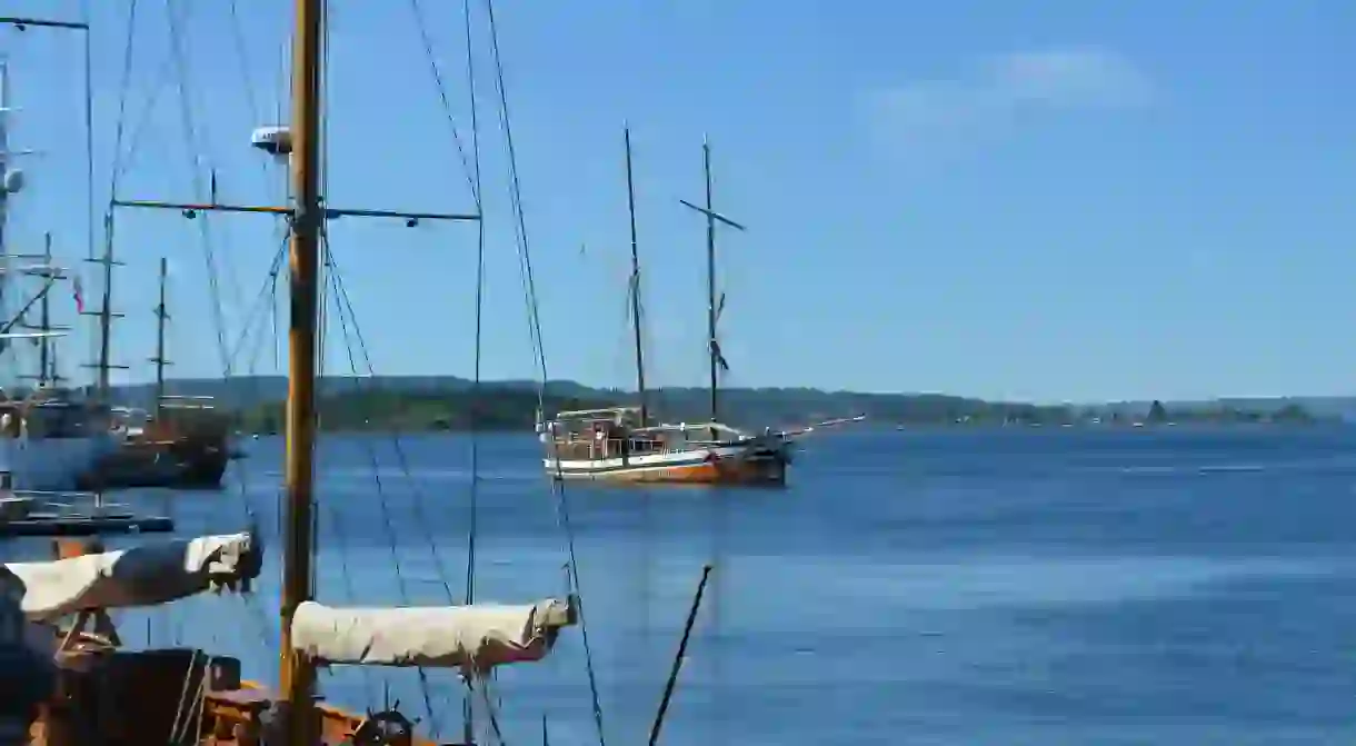 Boats on the sunny Oslo Fjord