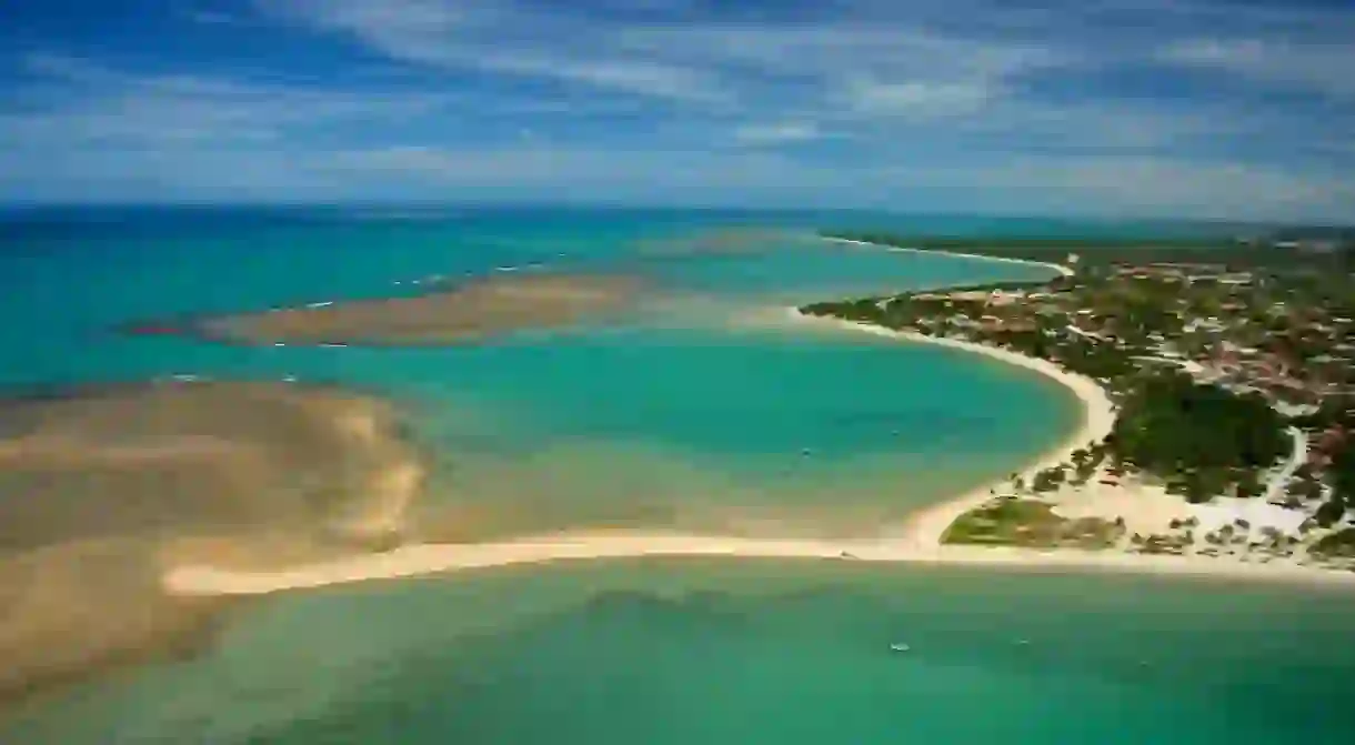 Aerial view of the stunning coastline of Porto Seguro, Bahia