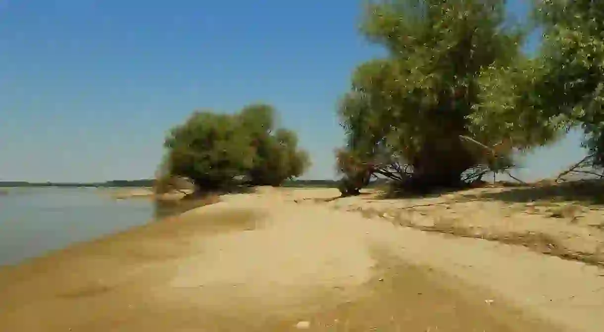 Batin island in the Danube River, Bulgaria