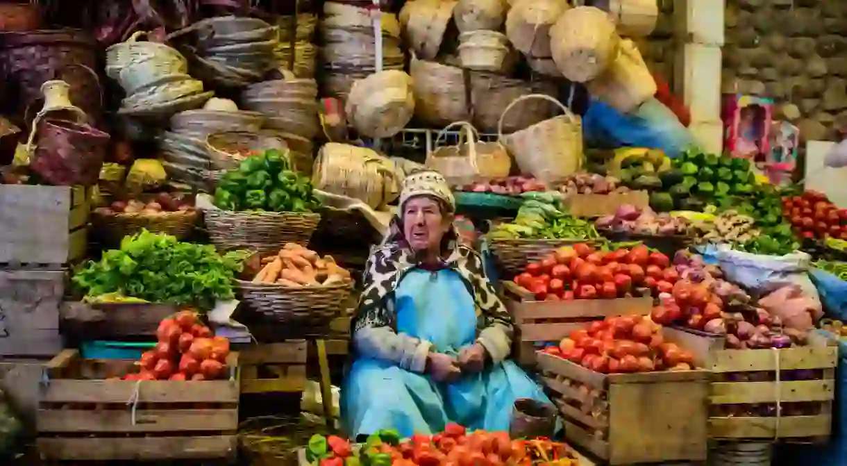 Market seller in La Paz