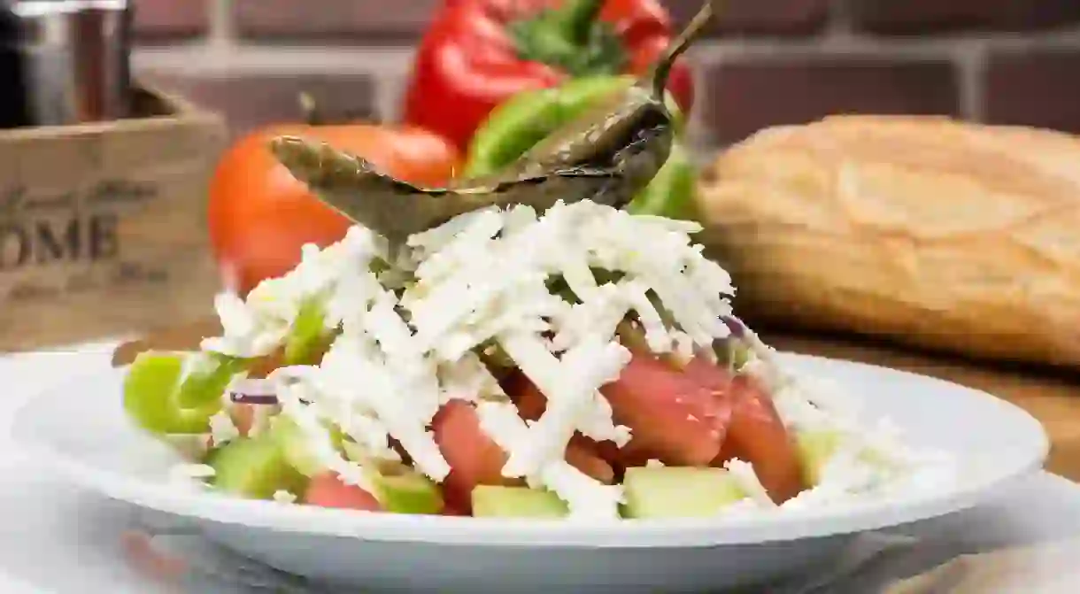 Bulgarian Shopska salad