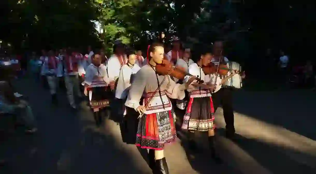 Traditional folk dress and folk music is celebrated in Slovakia