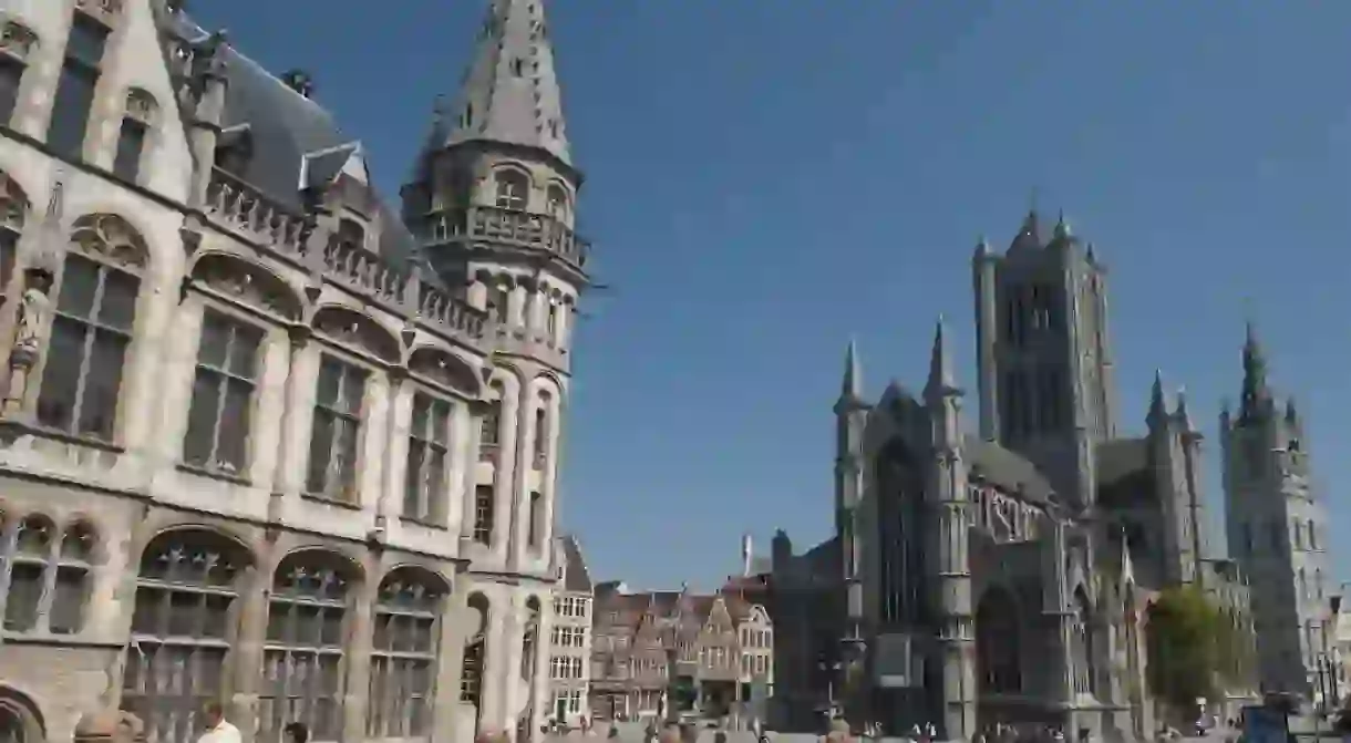 Ghents post office and St Nicholas Church