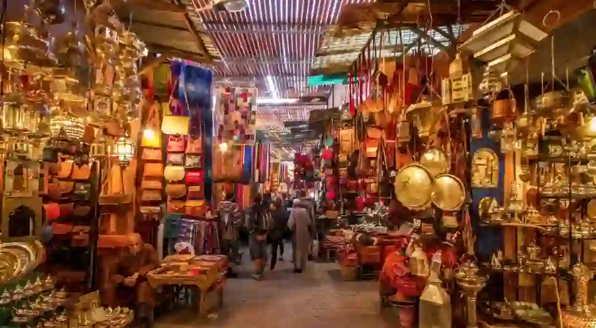 Wide array of goods in a Marrakech souk