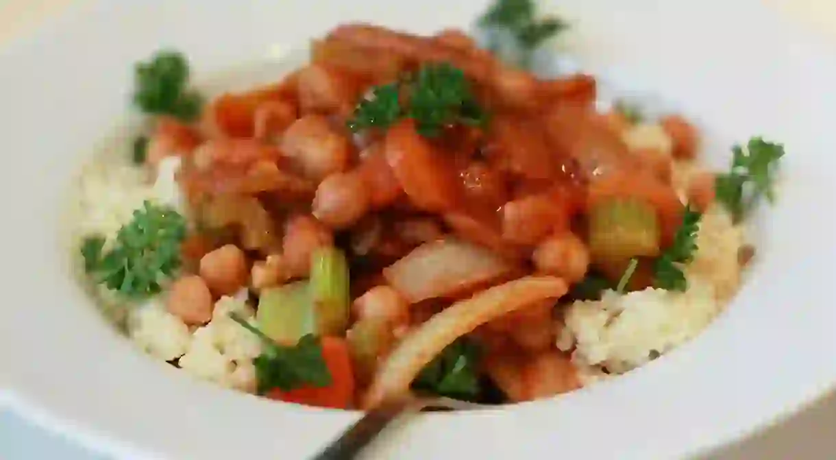 Moroccan vegetable soup with couscous