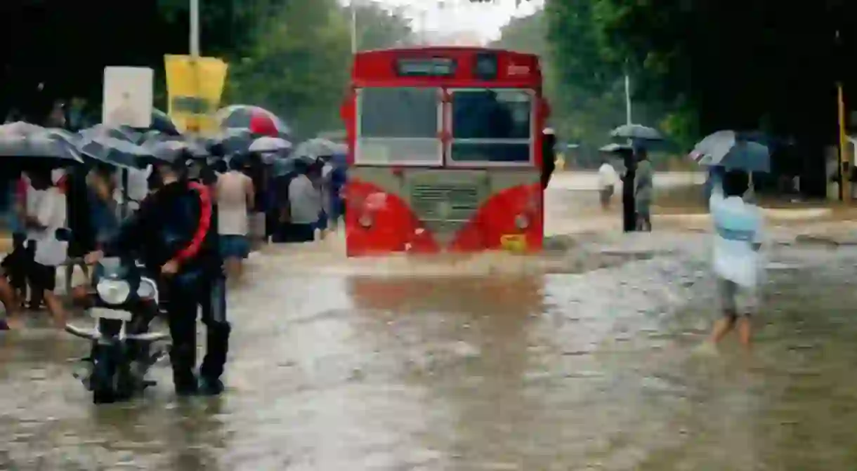 Water-clogged streets in Mumbai