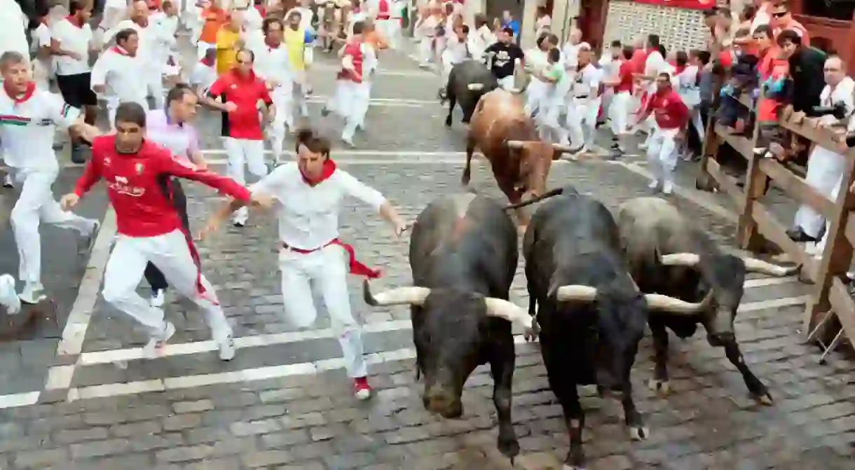 The Running of the Bulls in Pamplona