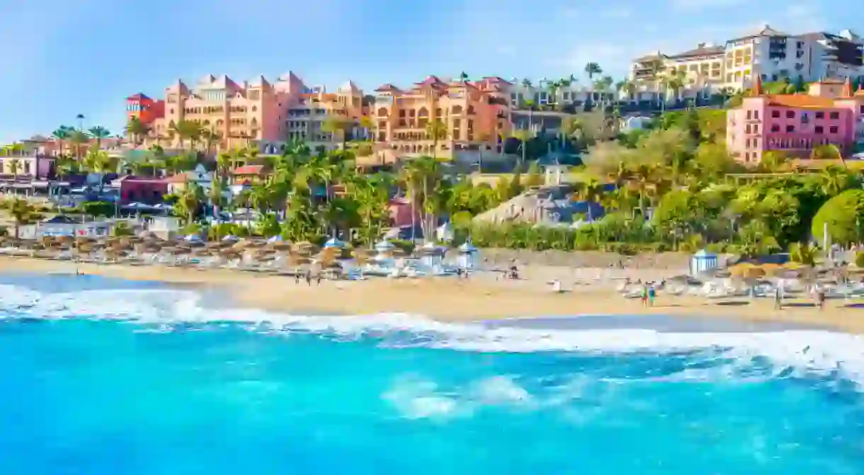 El Duque beach at Costa Adeje. Tenerife, Canary Islands, Spain