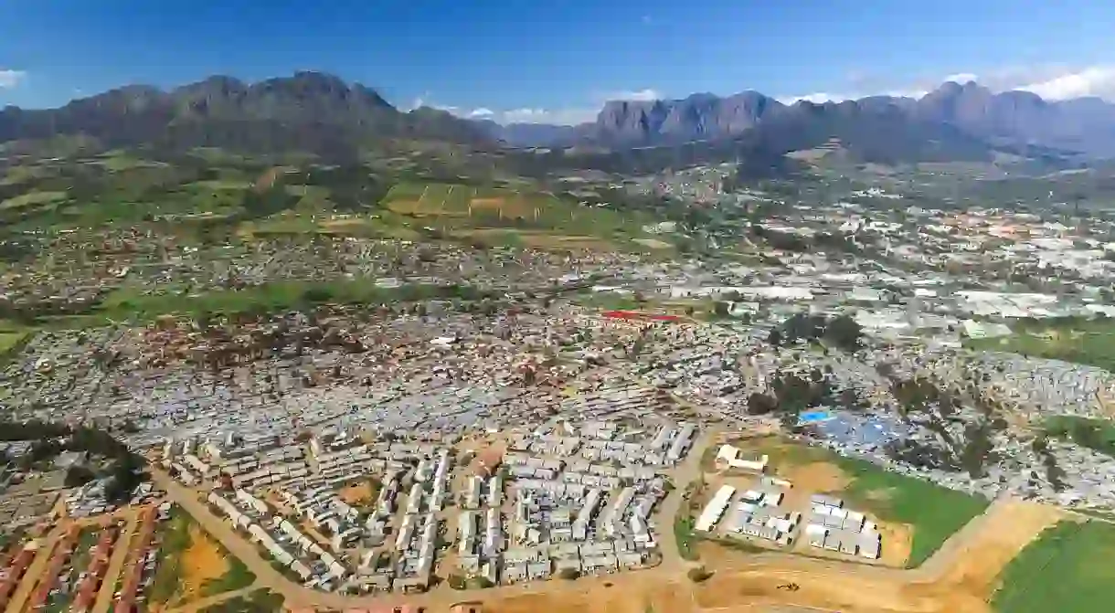 Aerial view of Kayamandi and Stellenbosch