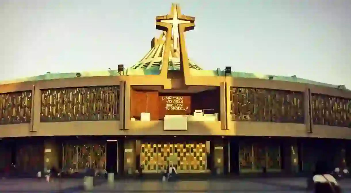 The Basilica de Guadalupe catches some evening light