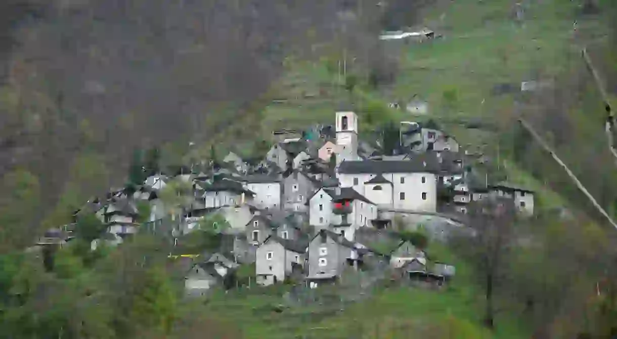 Corippo perched on its hillside