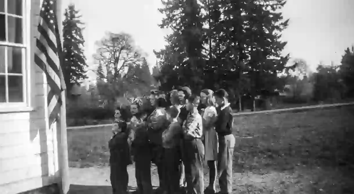 Children reciting the Pledge of Allegiance