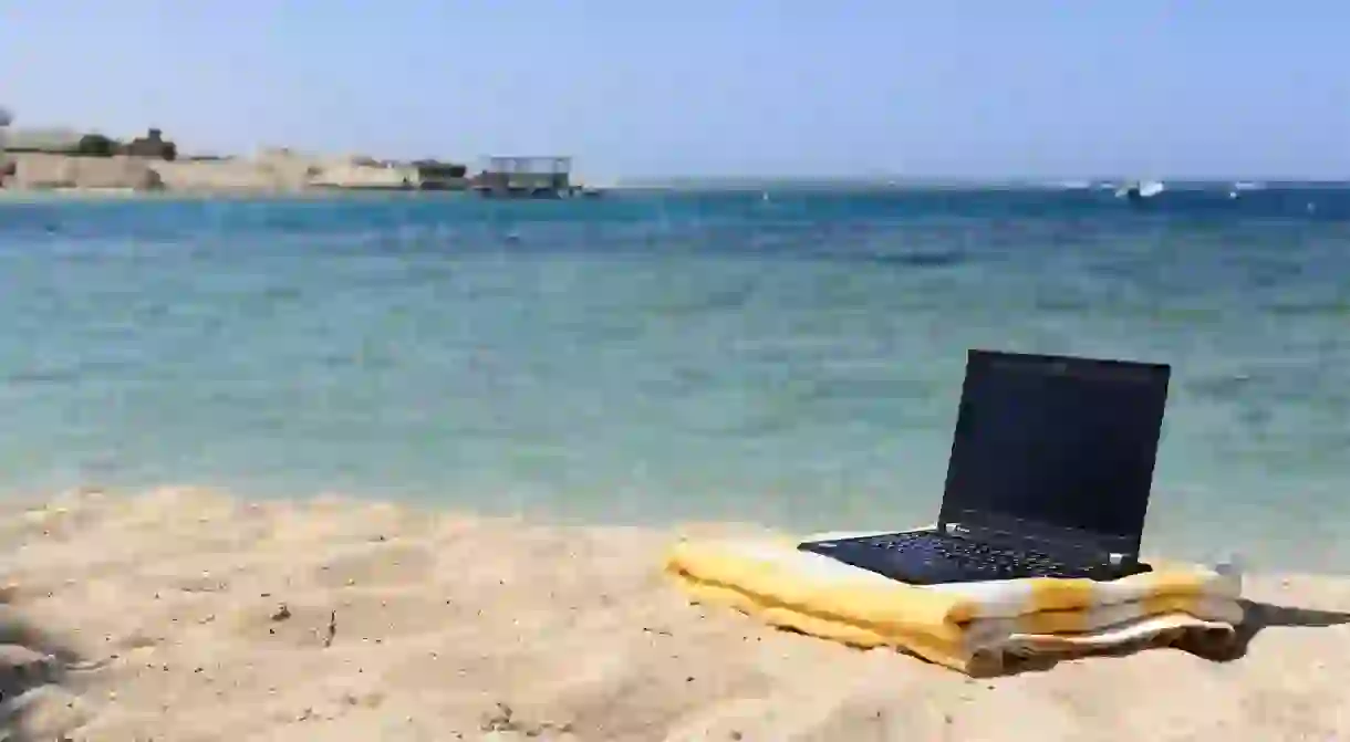 Working from the beach