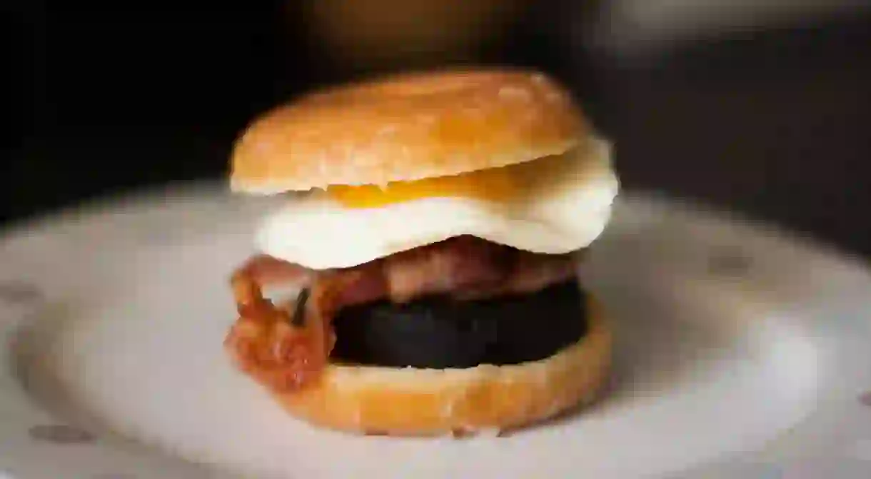 A doughnut breakfast butty