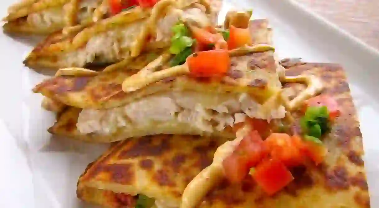 Boxty Chicken Quesadilla at Fado Irish Pub