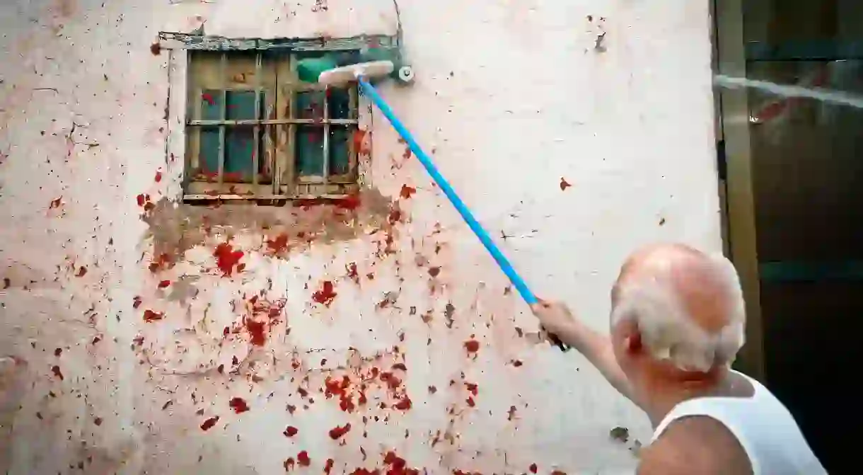 Tomato throwing festival La Tomatina tomato festival Bunol, Valencia, Spain