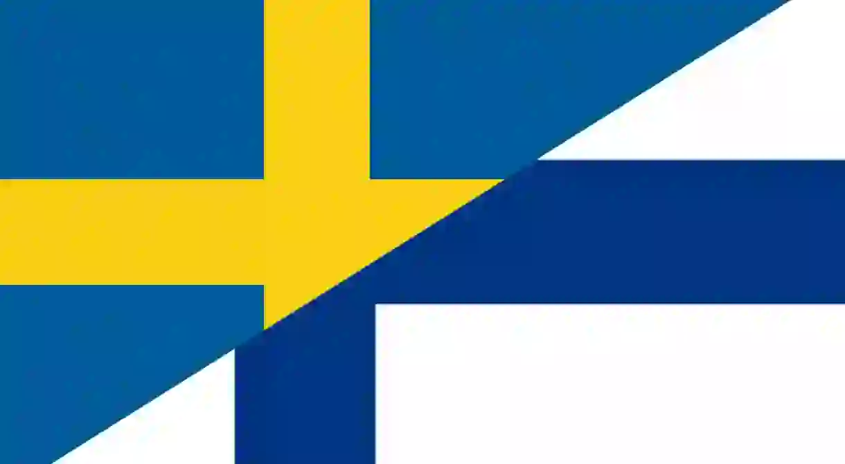 Swedish and Finnish flags combined / Public domain / WikiCommons