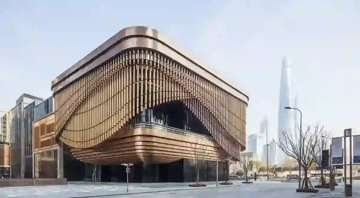 The Fosun Foundation is a new culture and arts building at the Bund Finance Centre in Shanghai