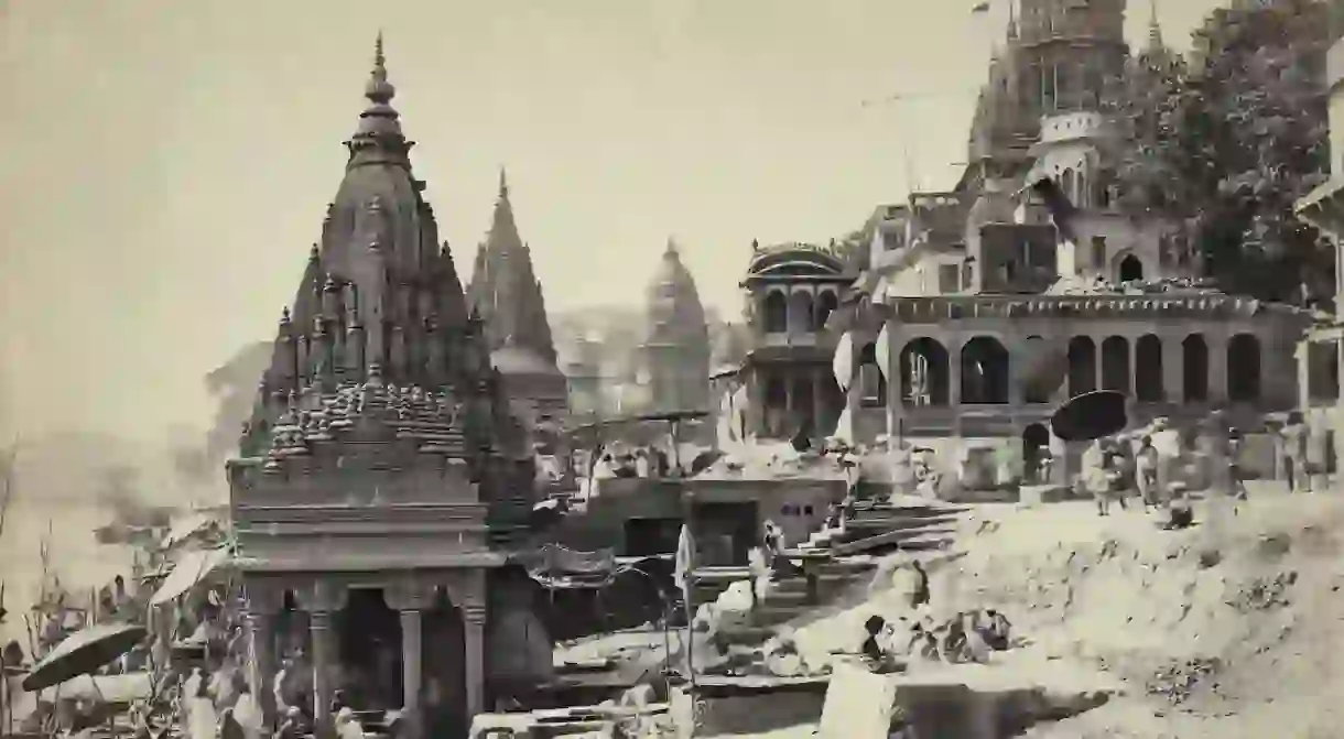 Samuel Bourne, Vishnu Pud & Surrounding Temples near the Burning Ghat, Benares (Varanasi) c. 1865