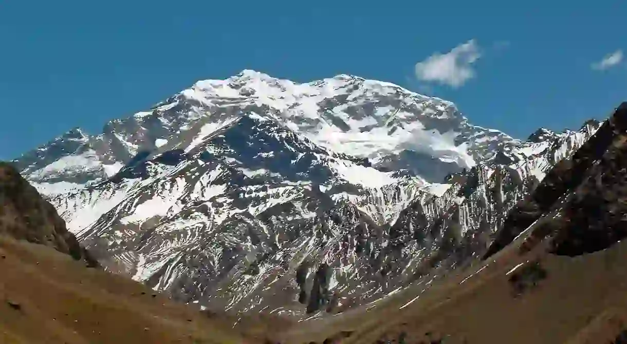 The imposing mass of Cerro Aconcagua, Mendoza