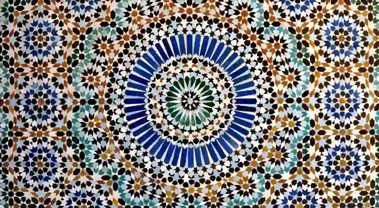 Striking Moroccan tile work, born in Fez