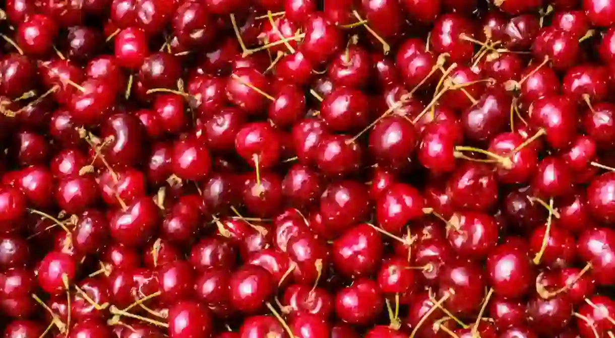 Fresh cherries at the market