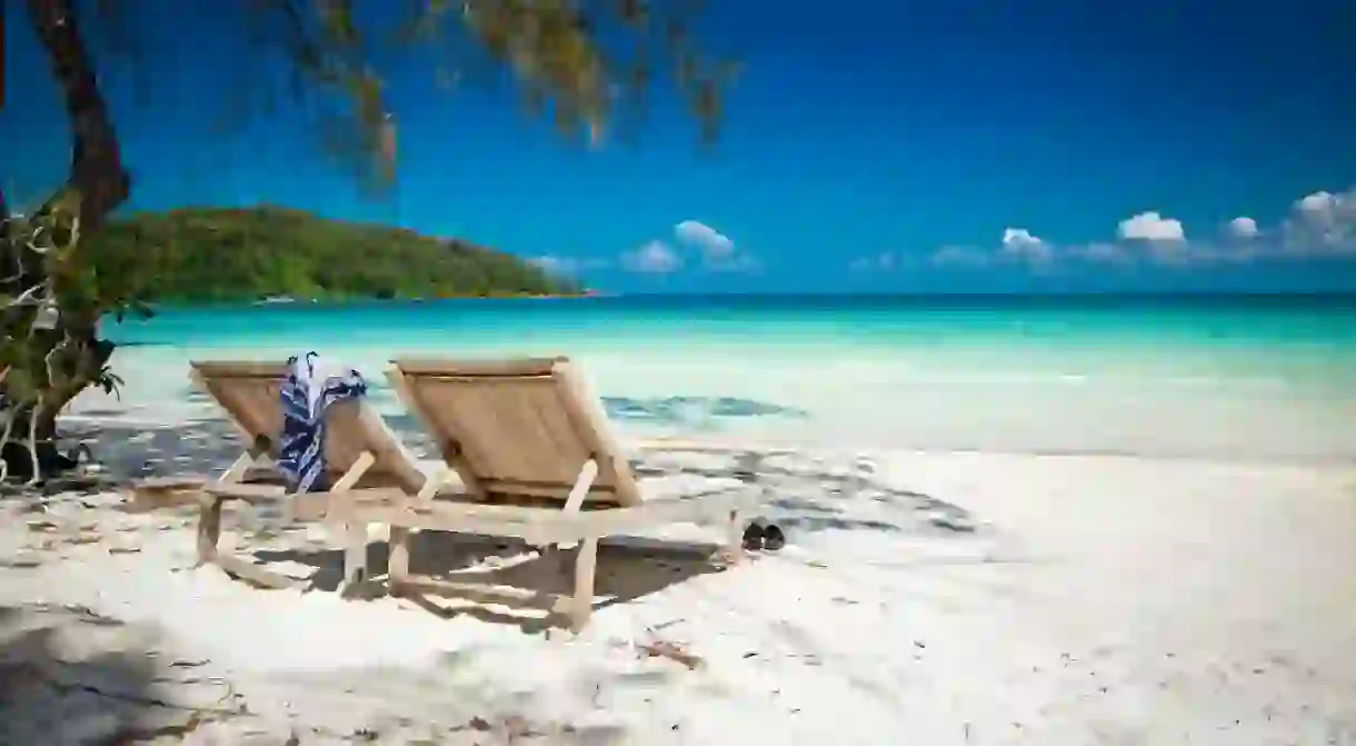 Beautiful turquoise beach on Koh Rong Samloem island in Cambodia