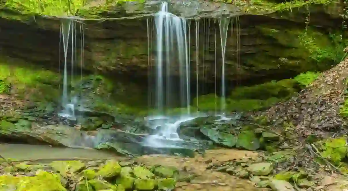 Waterfall at the Butzerbachtal in the Eifel region