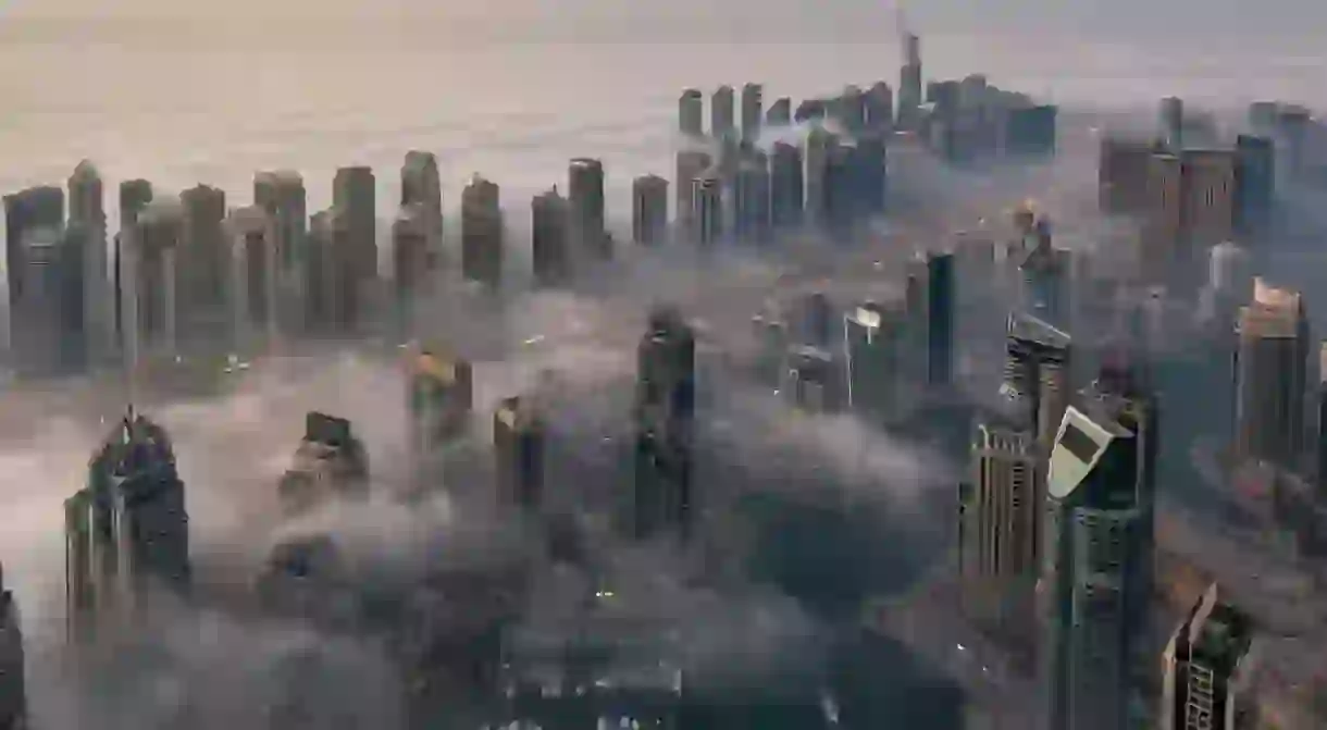 Dubai submerged in fog