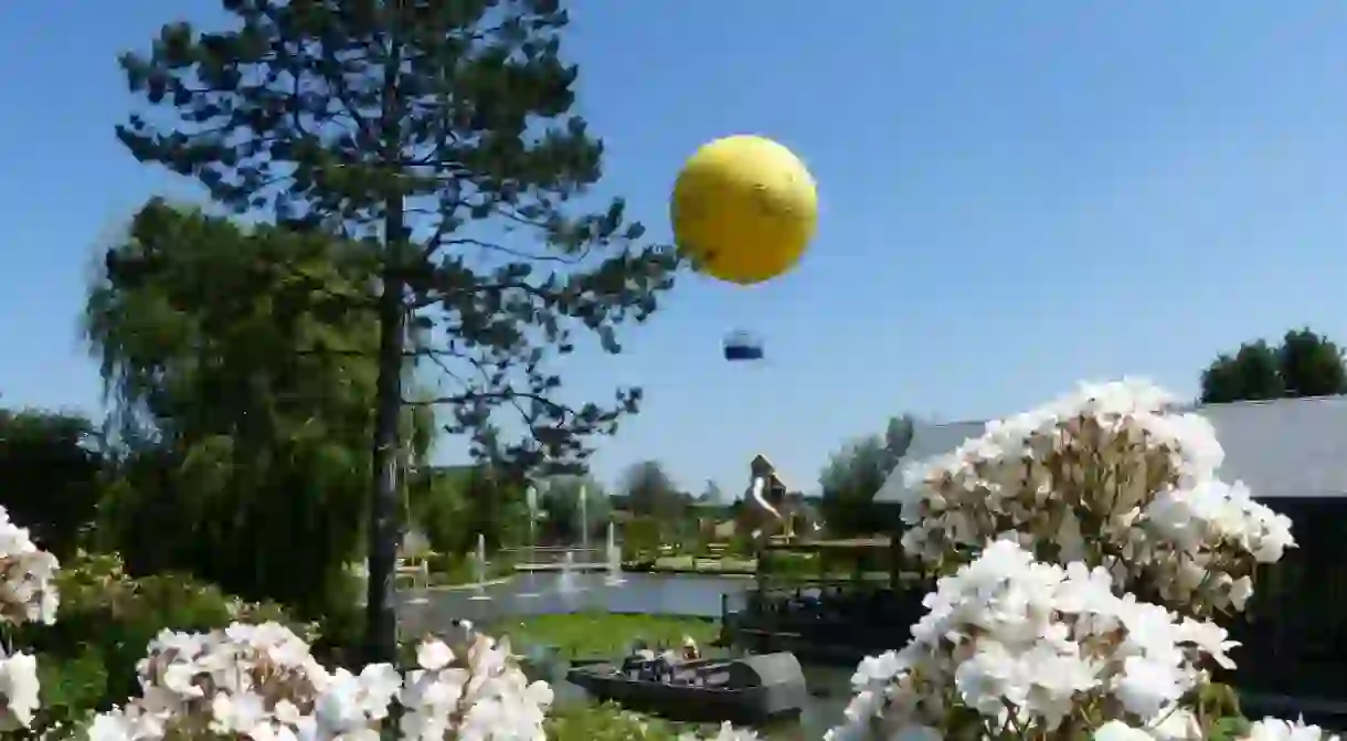 A mini hot air balloon ride is just one of the attractions at Frances first botanical theme park, Terra Botanica