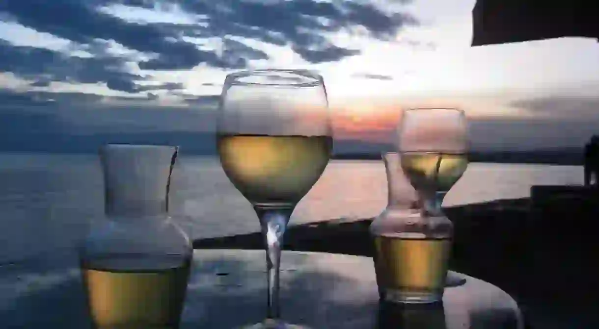 Wine at sunset