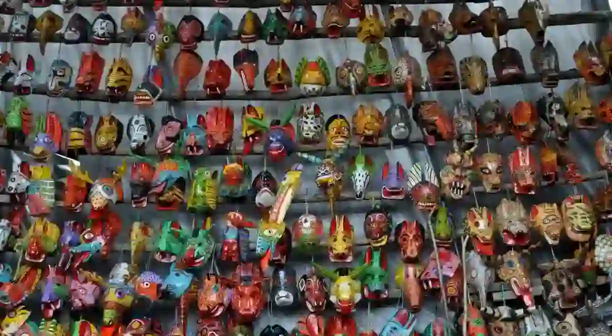 Wooden masks, Antigua Guatemala