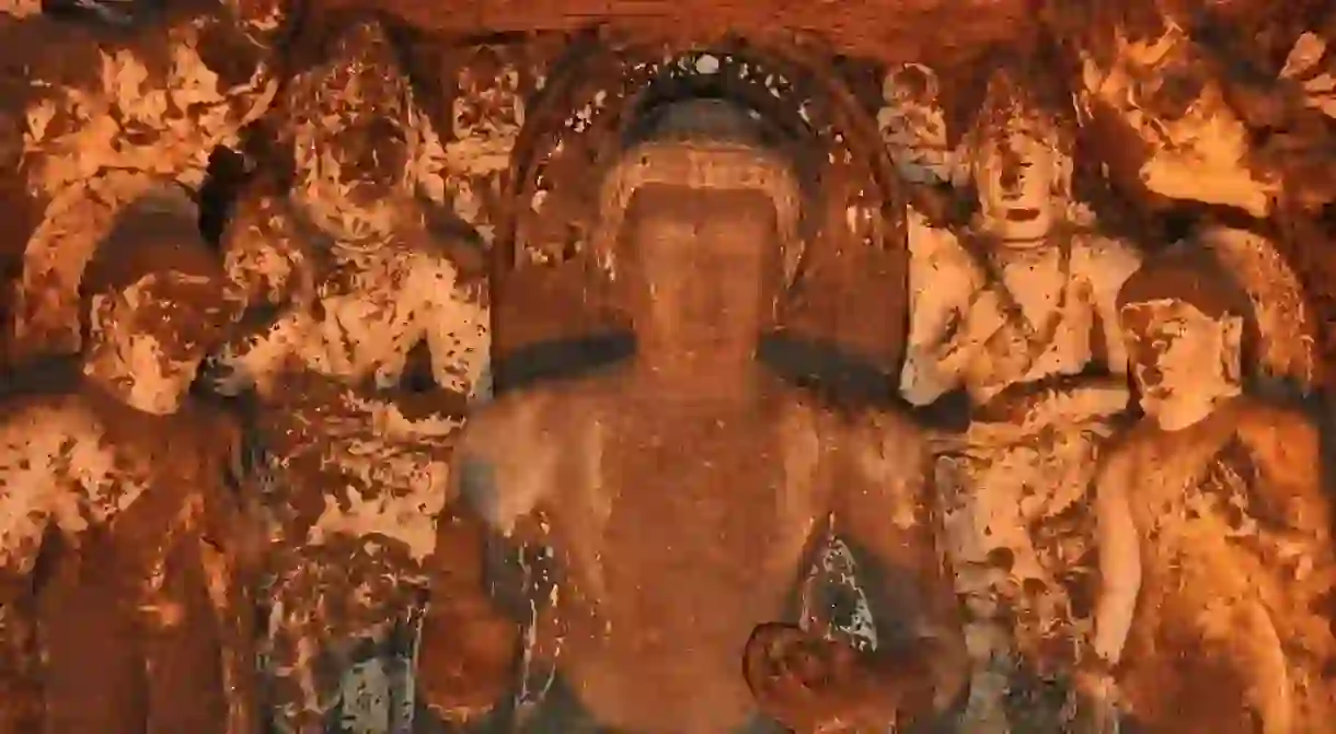 Buddha mural at Ajanta Caves