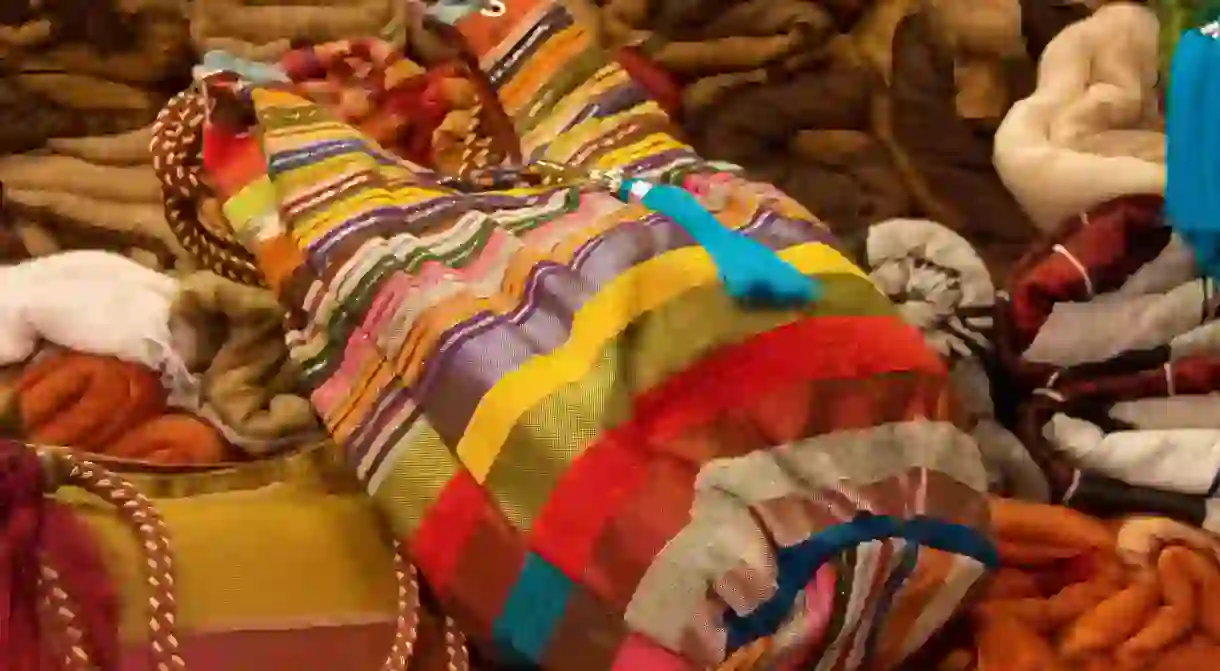 Colourful bags and accessories for sale in Morocco