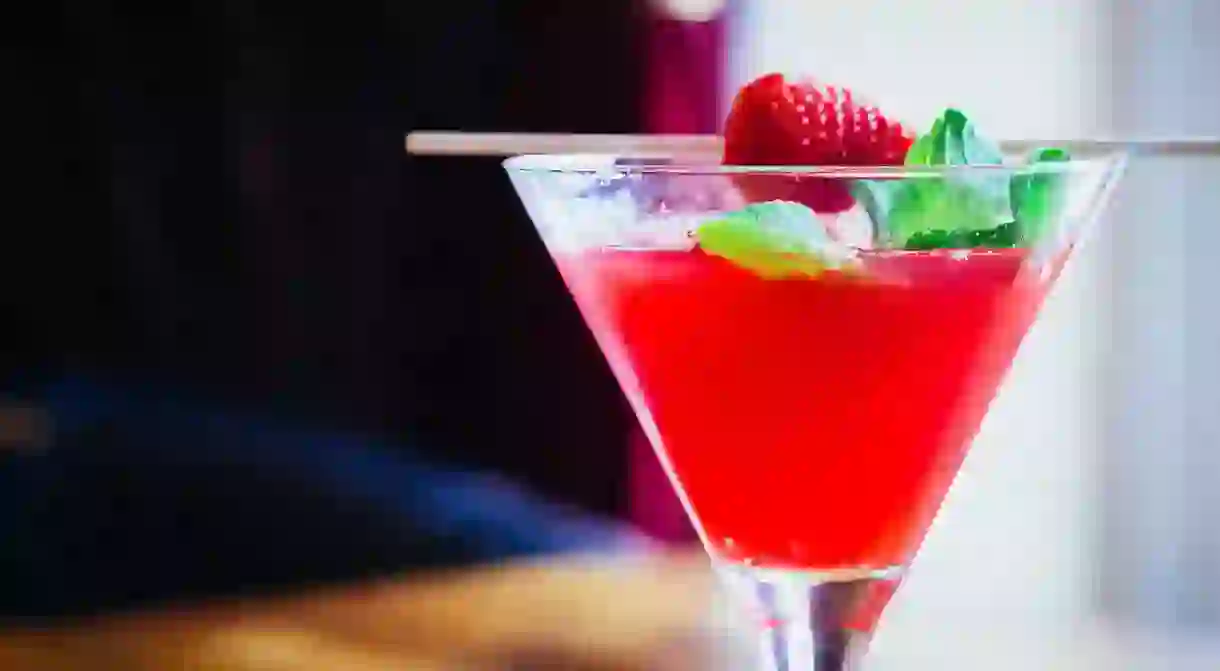 Brightly coloured cocktail